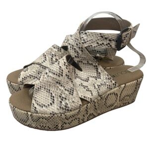Boutique by Corkys Marseille snakeskin print platform strappy sandals size 10